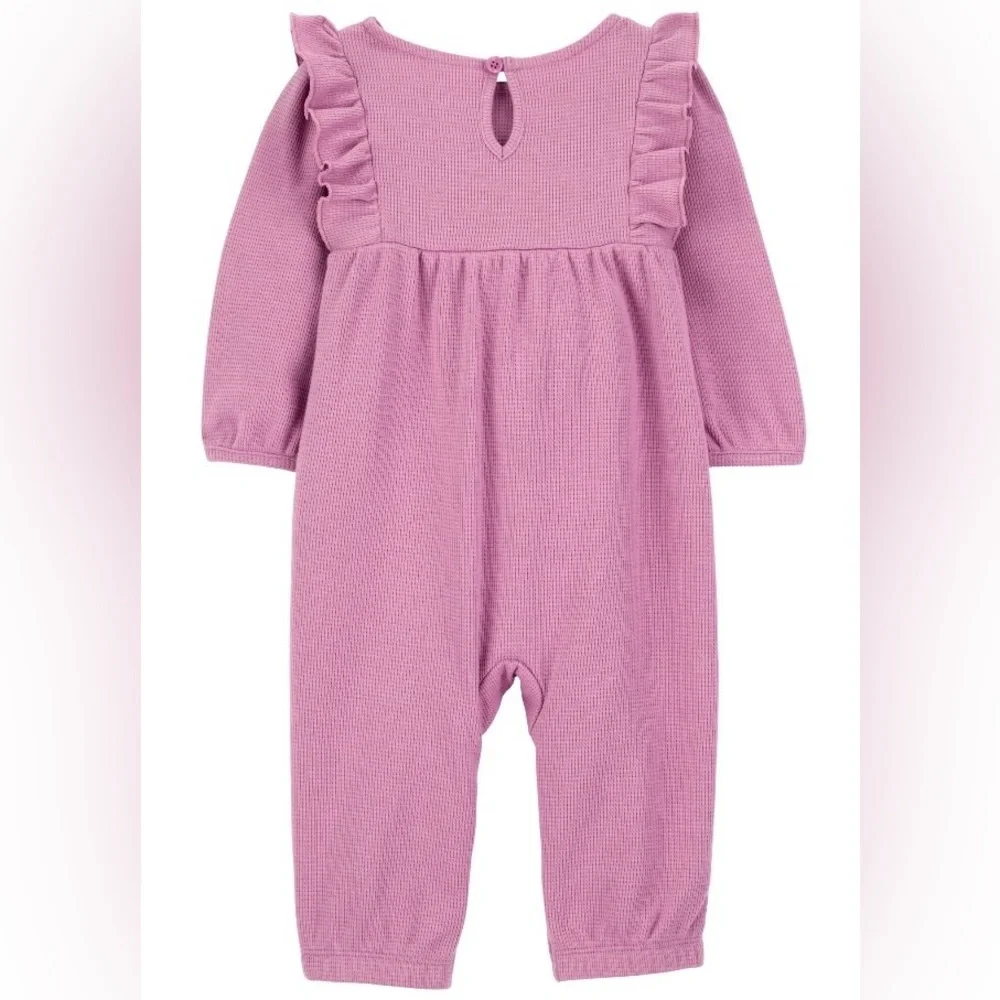💖5 for $25💖 Carter’s Child of Mine Baby Girl Thermal Ruffle Jumpsuit 3–6M Outfit